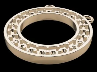 Dainty Round Halo Diamond Pendant 3D print model