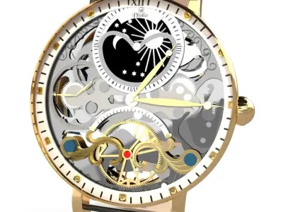 Edinburgh Tourbillon 3D Watch Model 3D model