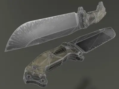 Stylized Military Knife Low-poly 3D model get