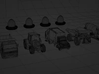 Vehicles Come out from Egg 3D model