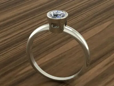 5 single stone solitaire rings 3D print model