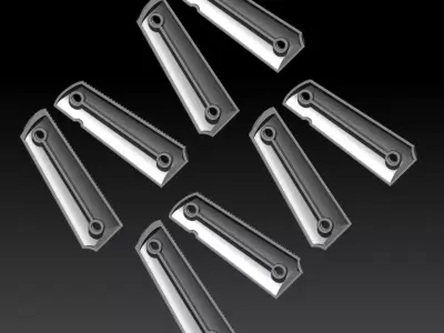 1911 textured grips 3D print model