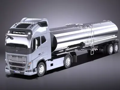 Volvo FH16 Globtrotter Tanker 2013-2015 VRAY 3D model