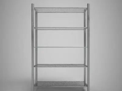 Commercial  wire shelf Low-poly 3D model