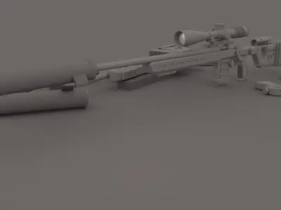 sniper 3d model rifle and accessories 3D model