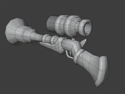 Gameready stylized blunderbuss Free low-poly 3D model