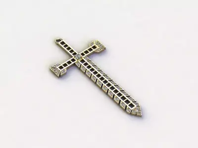Jesus Christ Sword Pendant jewelry cad design 3D model