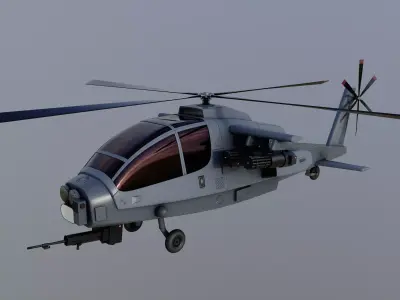 Attack Helicopter 3D model 4