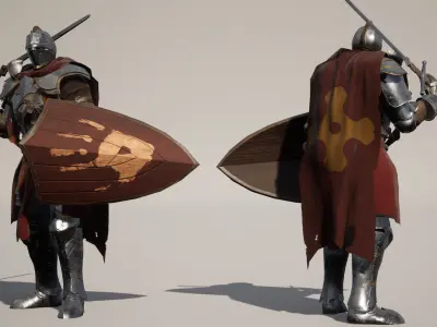 Knight Low-poly 3D model buy