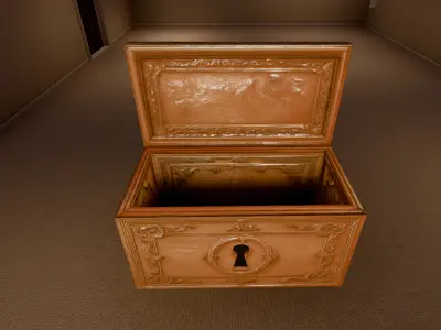 Openable Vintage Lockbox - PBR Low-poly 3D model