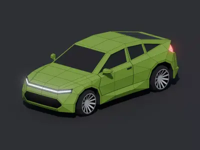 Electric Car Low-poly 3D model from CGTrader