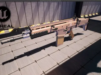 FN SCAR Heavy Mk17 Low-poly 3D model
