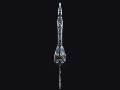 Sword Magical Cutting Fantasy Melee Dagger Iron Blade Saber Low-poly 3D model shop