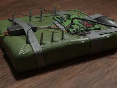 hand made explosive Low-poly 3D model