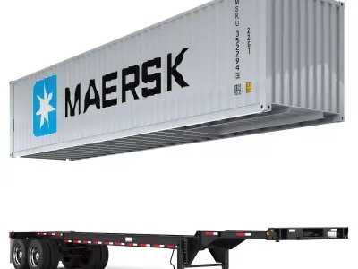 Trailer Container US 3D model