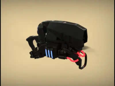 Sci-fi Gun 3D model 7