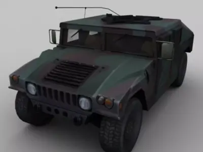 Milletary jeep Low-poly 3D model