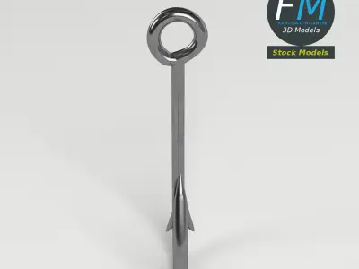 Fish hook 3D model buy