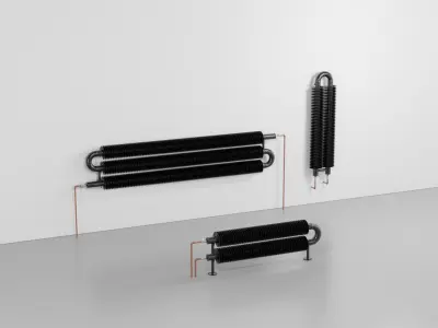 Retro spiral radiator set 3D model
