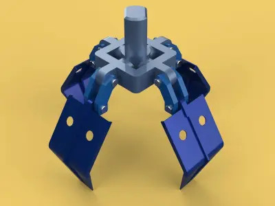 THUMB GRAB BUCKET CRANE ATTACHMENT ARM GRABBER GRAPPLE HOOK JAW 3D model