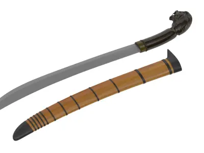 Golok Machete Low-poly 3D model