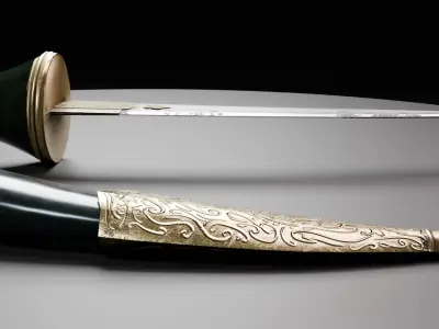 Dagger Low-poly 3D model 8