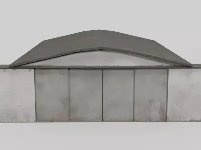 Vintage Aeroclub Aircraft Hangar PBR Real Scale Game  3D model
