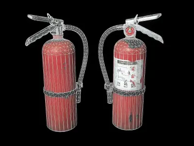 Fire extinguisher Low-poly 3D model 52