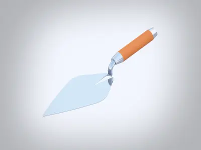 Pointing Trowel  Low-poly 3D model
