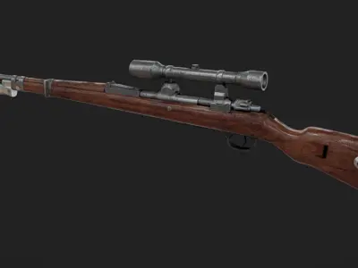 Karabiner 98k Low-poly 3D model order