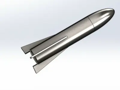 Titanium missile for game Low-poly 3D model