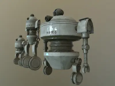 Observer 3 Robot Modelling Low-poly 3D model