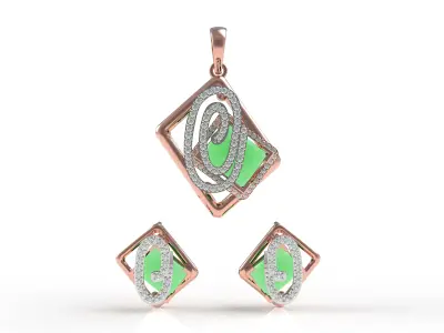 Diamond Pendant Set 25 3D print model