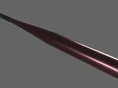PBR Baseball Bat Moderate Red Low-poly 3D model