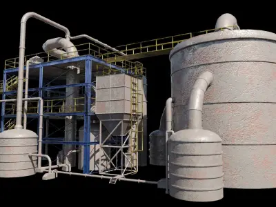 chemical plant 3D model buy