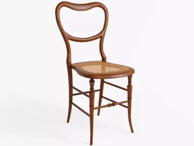 Victorian chair with rattan seat - subdivision ready 3D model