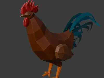 rooster low poly Free low-poly 3D model