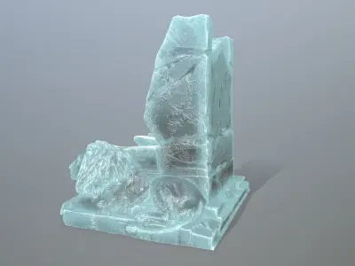 Lion Throne Low-poly 3D model 2