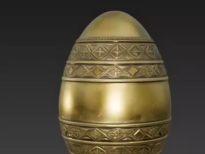 The Gilded Relic Ornate Brass Easter Egg 3D Model Low-poly 3D model