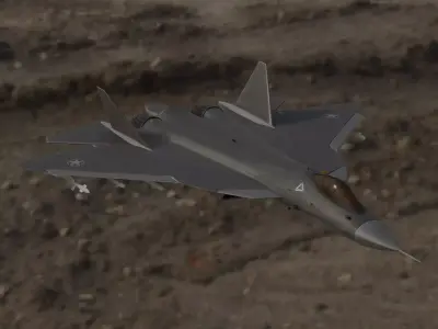 Su 57 Fighter jet 3D model