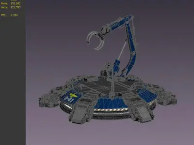 Hi-tech future pit robot robot arm science fiction future lab 3D model