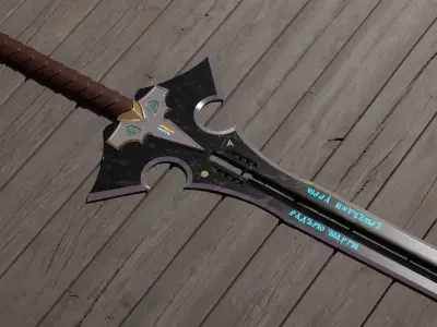 Slavic elemental sword Low-poly 3D model