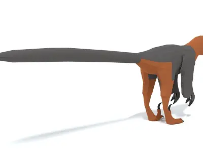 Low Poly Cartoon Achillobator Dinosaur Low-poly 3D model