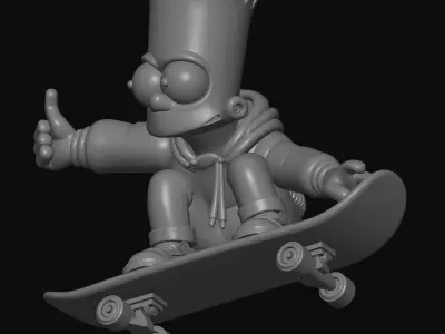 skateboarder Bart 3D print model