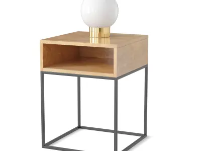 Bedside Table Collection Low-poly 3D model