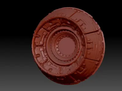 Sci-fi spaceship fighter jet engine flame nozzle 3D model