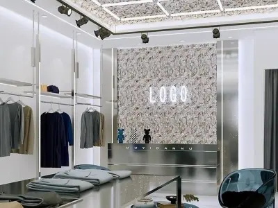 shop fashion Clothes brand Modern 3D model