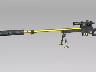 AWM Sniper Rifle Low-poly 3D model buy