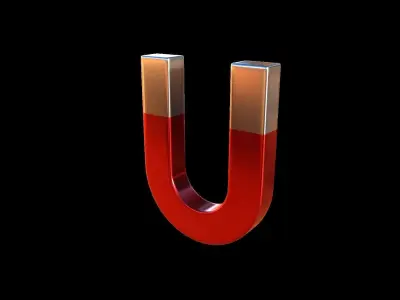 Shiny metallic magnet 3D model