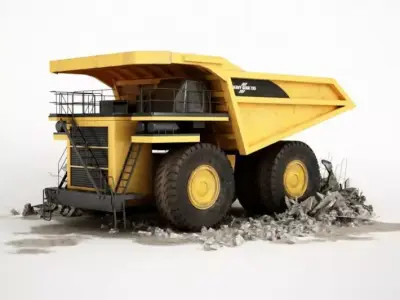 Yellow Construction Truck 3D model by Evermotion